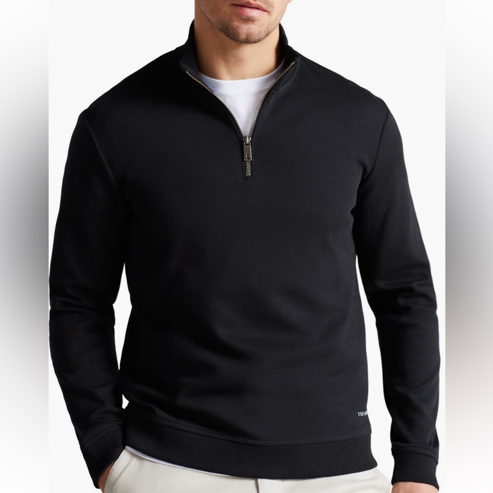Ted baker London Antram Half zip Funnel Neck Long SLEEVE Pull over Sweater in M
